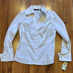 INC International Concepts White Button Down Shirt